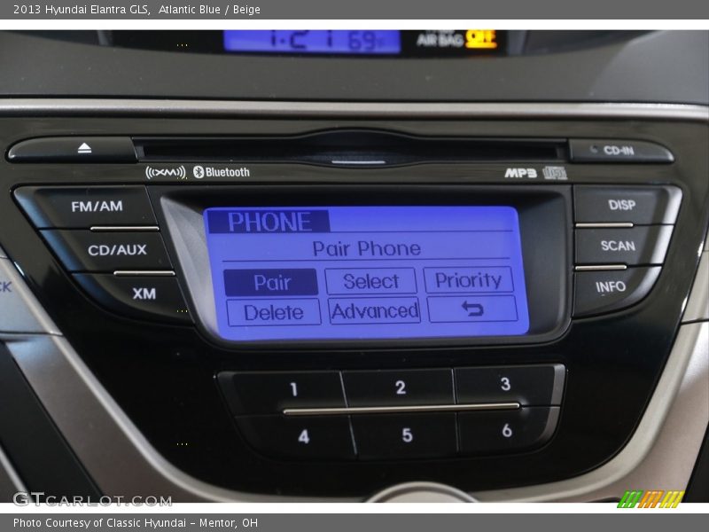 Atlantic Blue / Beige 2013 Hyundai Elantra GLS