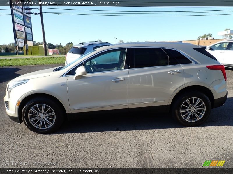 Silver Coast Metallic / Sahara Beige 2017 Cadillac XT5 Luxury AWD