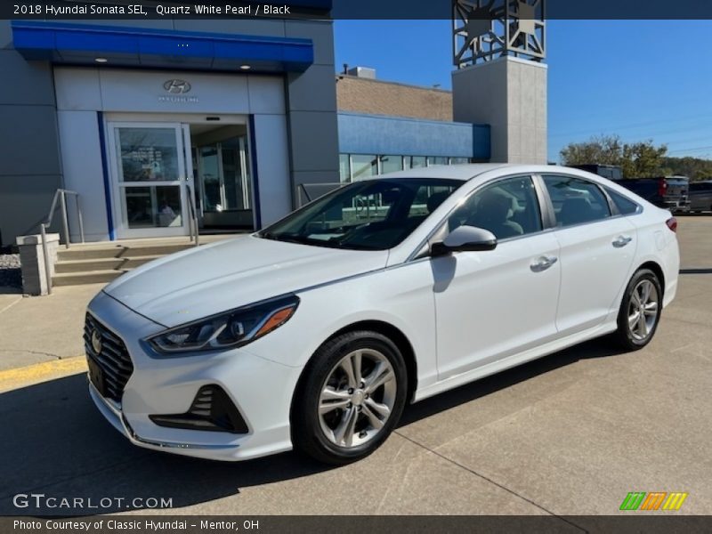 Quartz White Pearl / Black 2018 Hyundai Sonata SEL