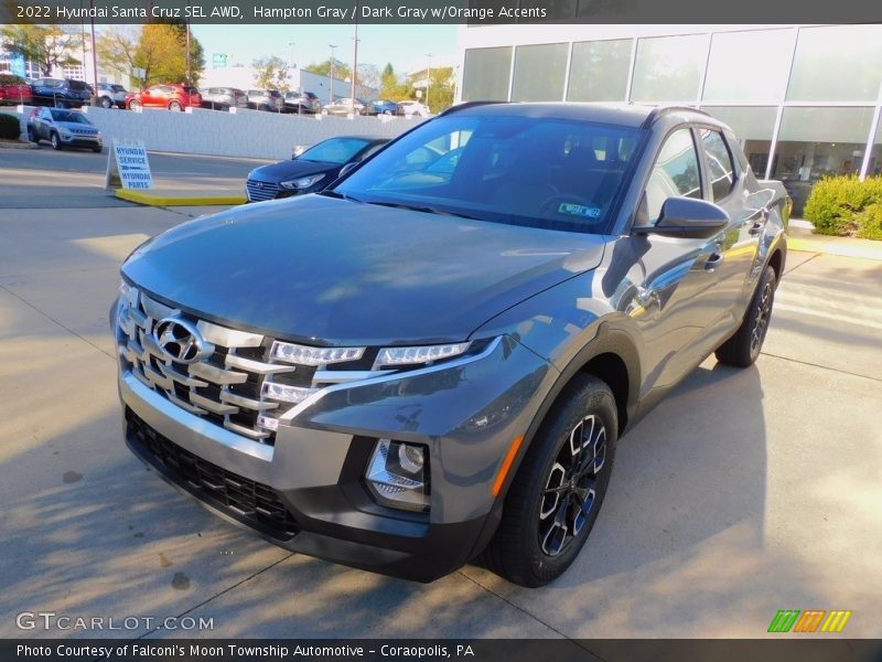 Hampton Gray / Dark Gray w/Orange Accents 2022 Hyundai Santa Cruz SEL AWD