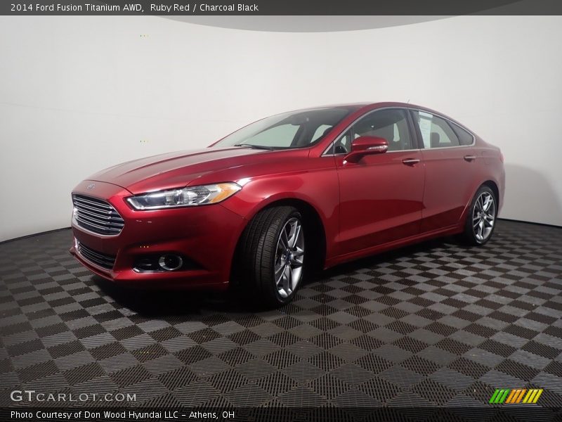 Ruby Red / Charcoal Black 2014 Ford Fusion Titanium AWD