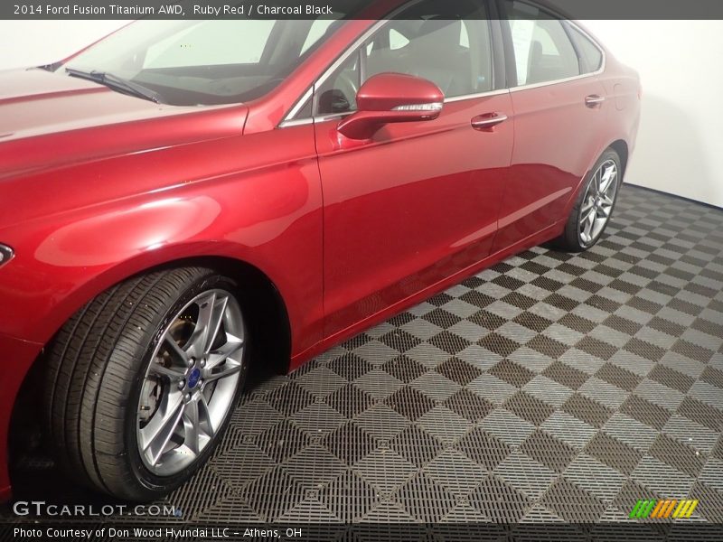 Ruby Red / Charcoal Black 2014 Ford Fusion Titanium AWD
