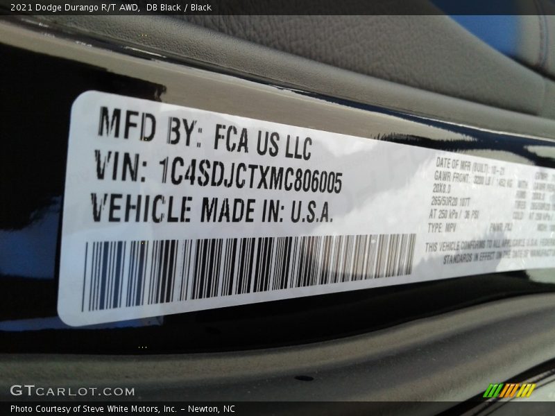 DB Black / Black 2021 Dodge Durango R/T AWD