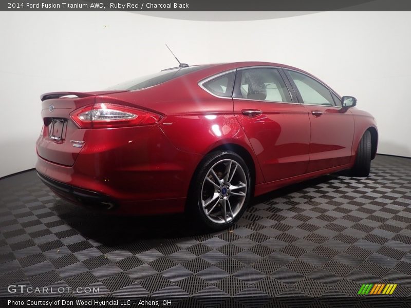 Ruby Red / Charcoal Black 2014 Ford Fusion Titanium AWD