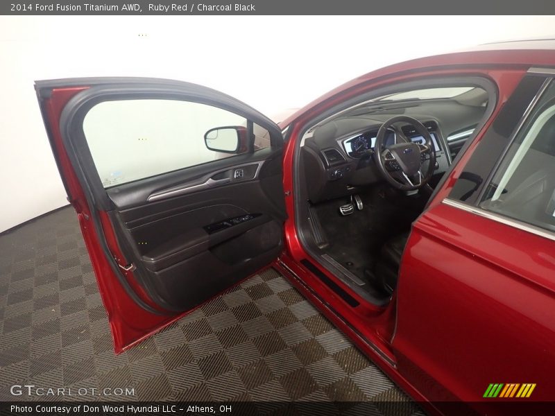Ruby Red / Charcoal Black 2014 Ford Fusion Titanium AWD