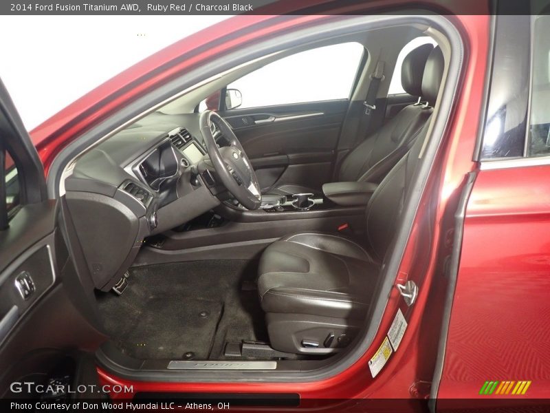 Ruby Red / Charcoal Black 2014 Ford Fusion Titanium AWD