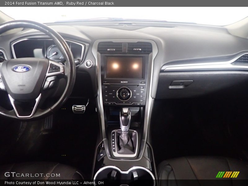 Ruby Red / Charcoal Black 2014 Ford Fusion Titanium AWD