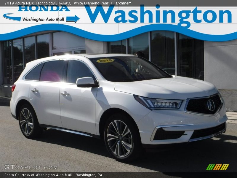 White Diamond Pearl / Parchment 2019 Acura MDX Technology SH-AWD
