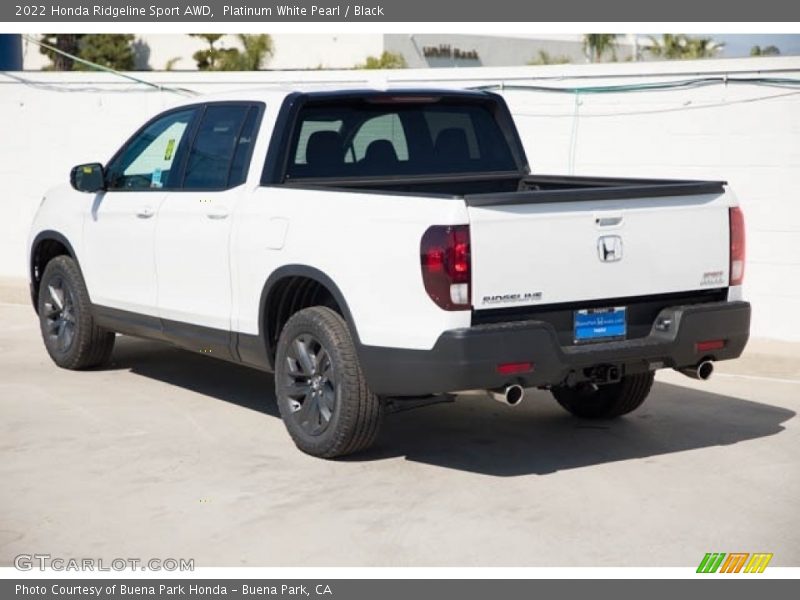 Platinum White Pearl / Black 2022 Honda Ridgeline Sport AWD