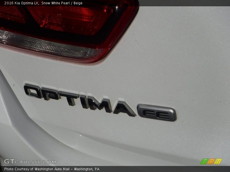 Snow White Pearl / Beige 2016 Kia Optima LX