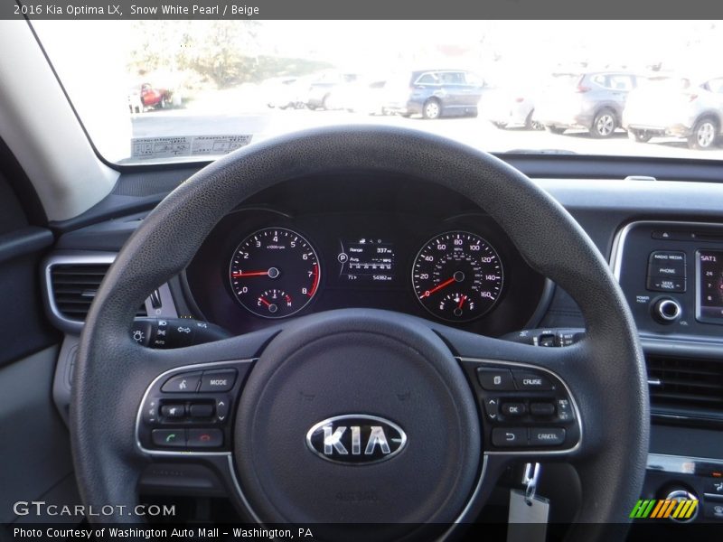 Snow White Pearl / Beige 2016 Kia Optima LX
