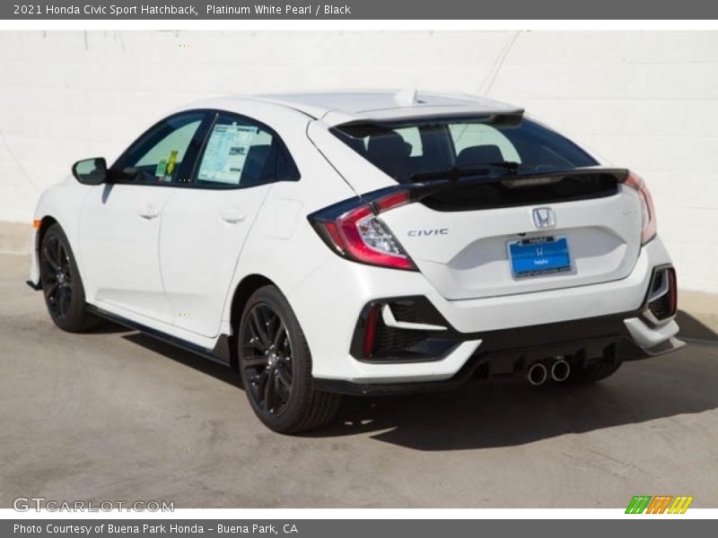 Platinum White Pearl / Black 2021 Honda Civic Sport Hatchback