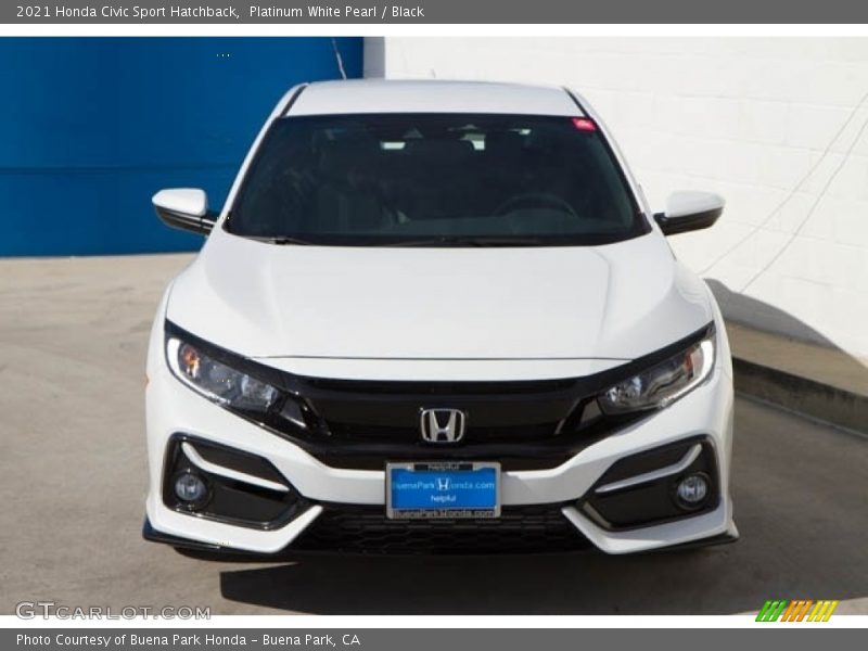 Platinum White Pearl / Black 2021 Honda Civic Sport Hatchback
