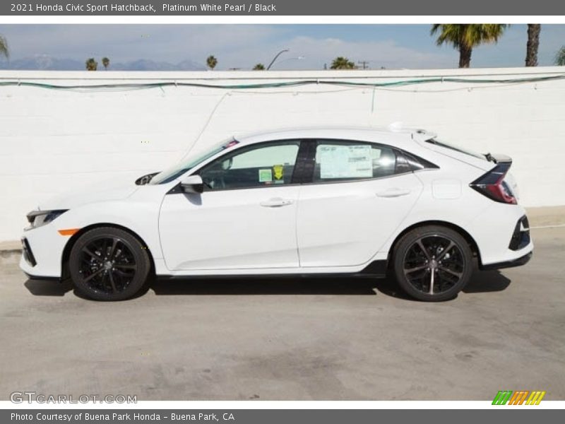 Platinum White Pearl / Black 2021 Honda Civic Sport Hatchback
