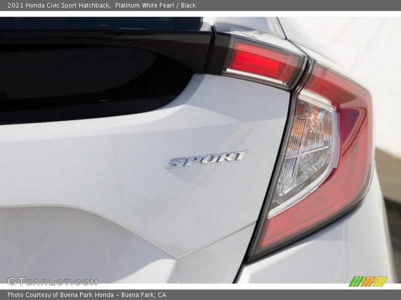 Platinum White Pearl / Black 2021 Honda Civic Sport Hatchback
