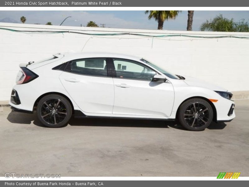 Platinum White Pearl / Black 2021 Honda Civic Sport Hatchback