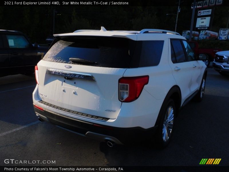 Star White Metallic Tri-Coat / Sandstone 2021 Ford Explorer Limited 4WD