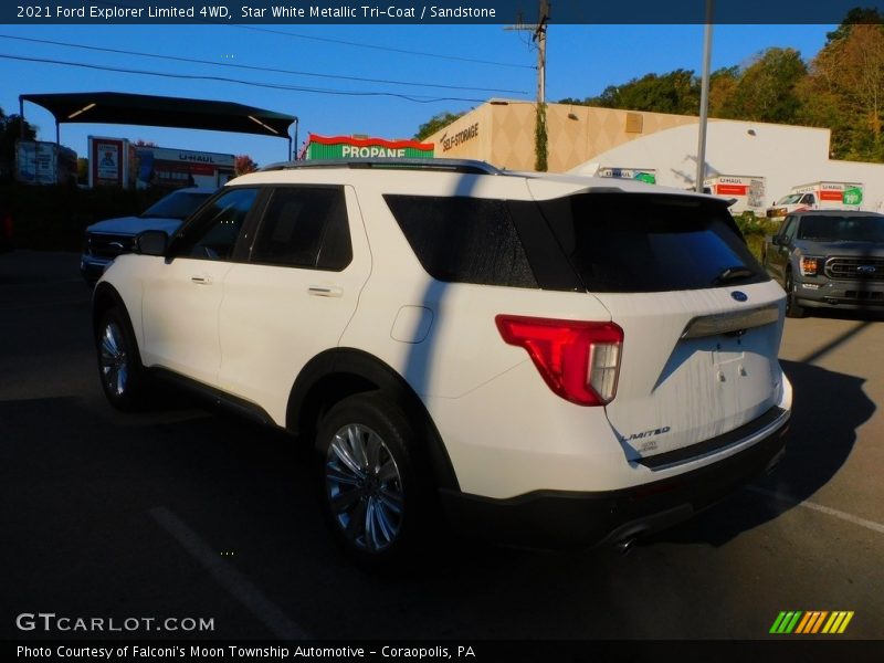 Star White Metallic Tri-Coat / Sandstone 2021 Ford Explorer Limited 4WD