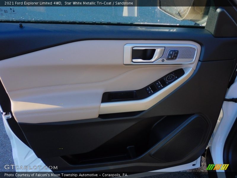 Star White Metallic Tri-Coat / Sandstone 2021 Ford Explorer Limited 4WD
