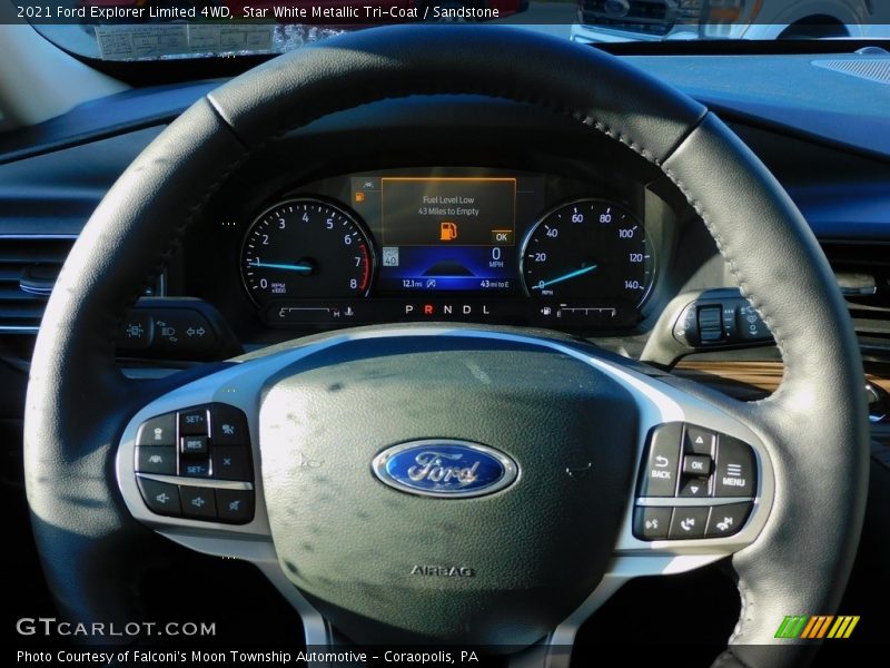 Star White Metallic Tri-Coat / Sandstone 2021 Ford Explorer Limited 4WD