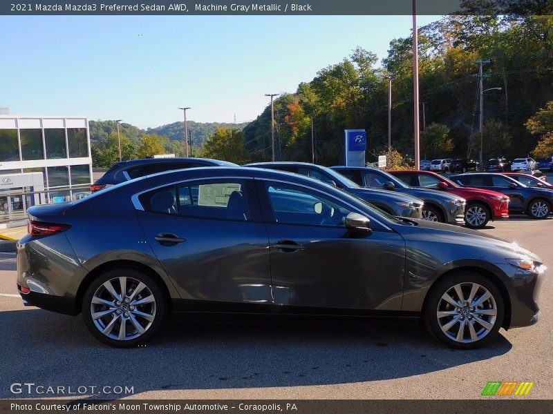 Machine Gray Metallic / Black 2021 Mazda Mazda3 Preferred Sedan AWD