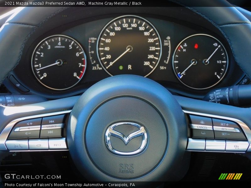 Machine Gray Metallic / Black 2021 Mazda Mazda3 Preferred Sedan AWD