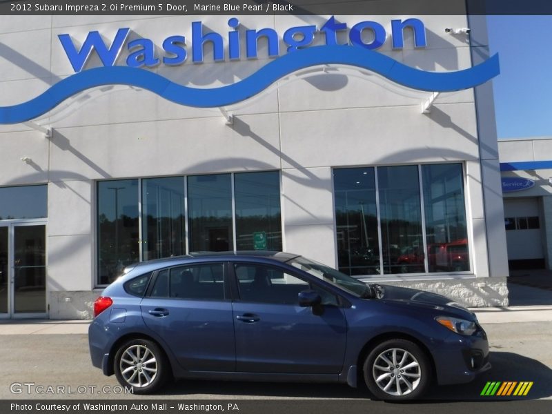 Marine Blue Pearl / Black 2012 Subaru Impreza 2.0i Premium 5 Door