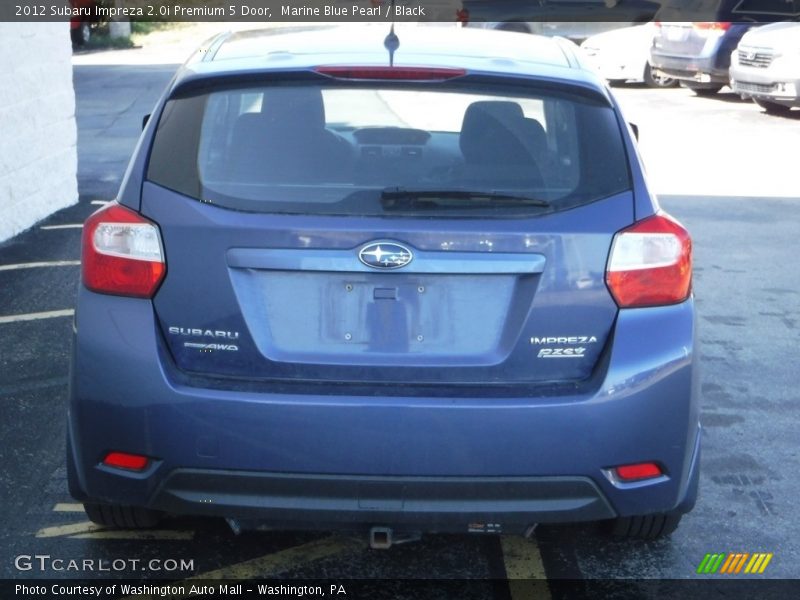 Marine Blue Pearl / Black 2012 Subaru Impreza 2.0i Premium 5 Door