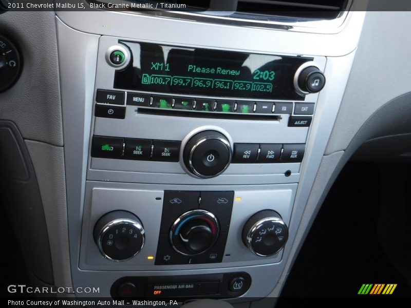 Black Granite Metallic / Titanium 2011 Chevrolet Malibu LS