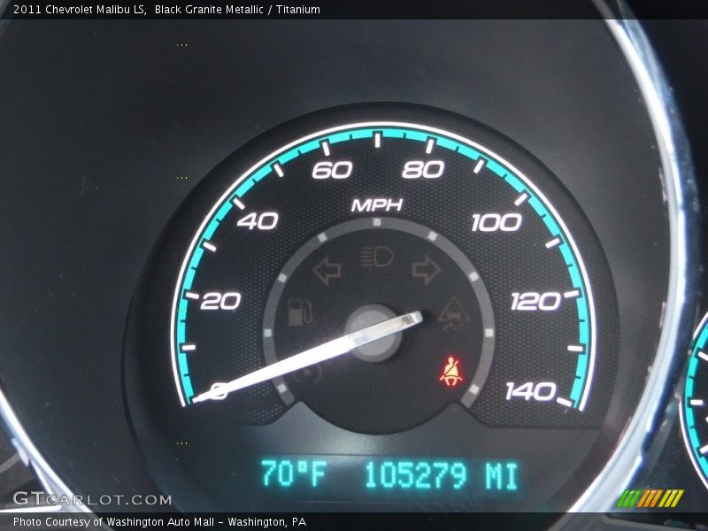Black Granite Metallic / Titanium 2011 Chevrolet Malibu LS
