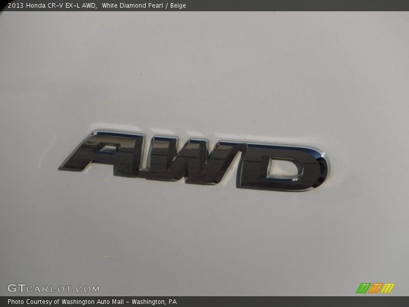 White Diamond Pearl / Beige 2013 Honda CR-V EX-L AWD