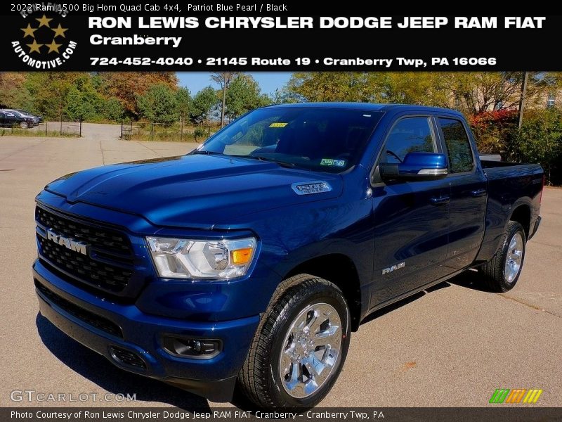 Patriot Blue Pearl / Black 2022 Ram 1500 Big Horn Quad Cab 4x4