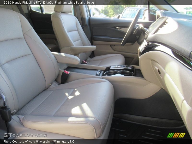Platinum White Pearl / Beige 2020 Honda Ridgeline RTL-E AWD