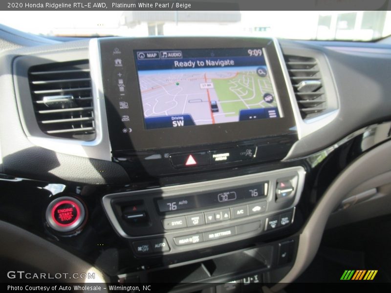 Platinum White Pearl / Beige 2020 Honda Ridgeline RTL-E AWD