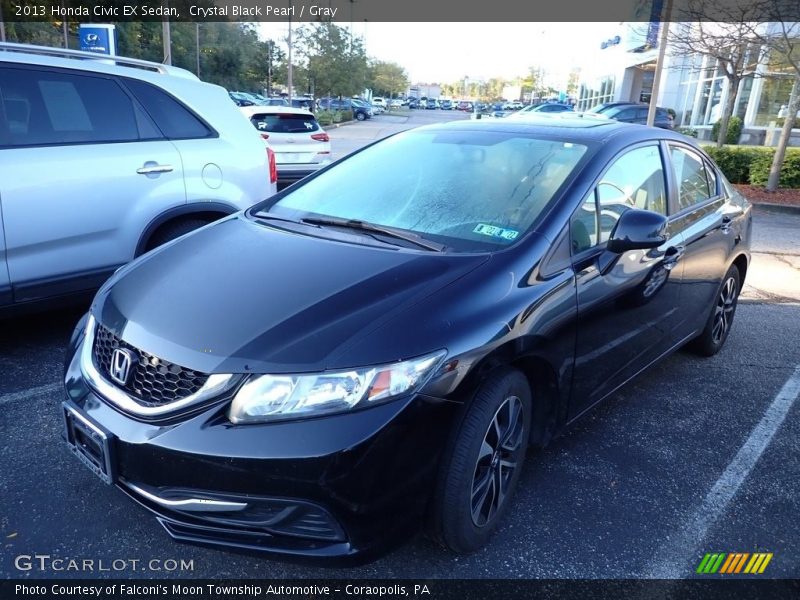 Crystal Black Pearl / Gray 2013 Honda Civic EX Sedan