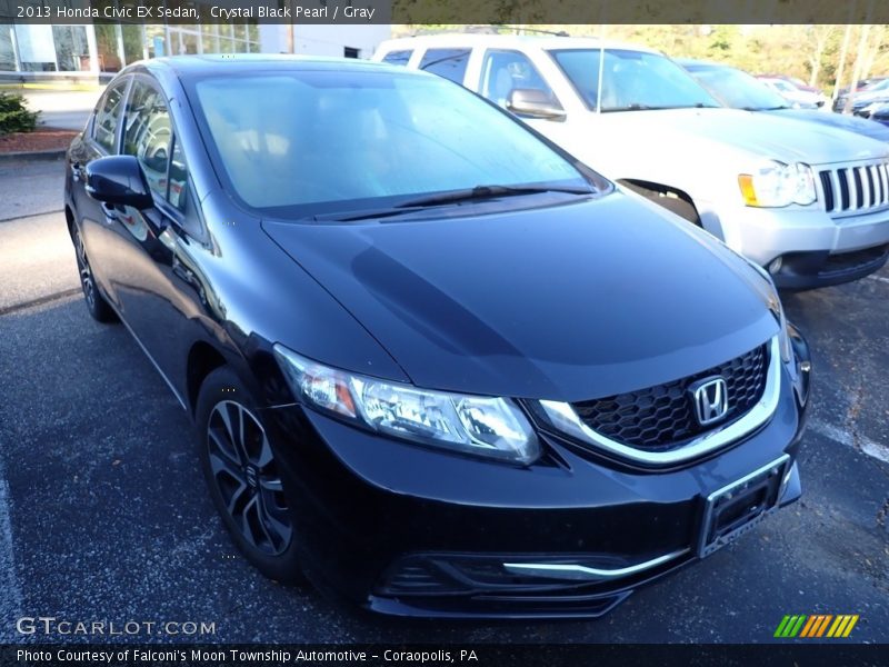 Crystal Black Pearl / Gray 2013 Honda Civic EX Sedan