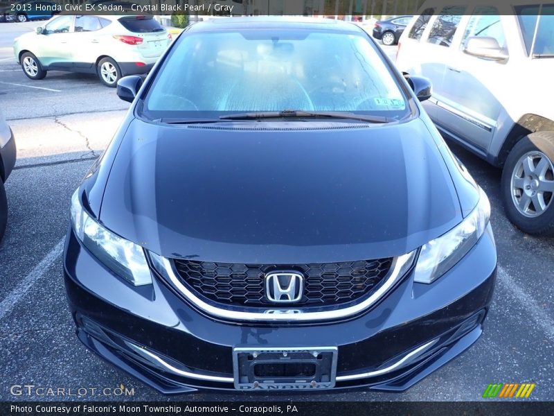 Crystal Black Pearl / Gray 2013 Honda Civic EX Sedan