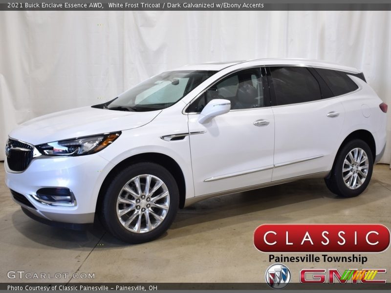 White Frost Tricoat / Dark Galvanized w/Ebony Accents 2021 Buick Enclave Essence AWD