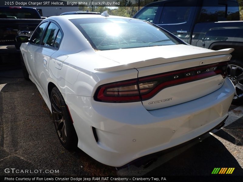 Bright White / Black/Ruby Red 2015 Dodge Charger SRT Hellcat