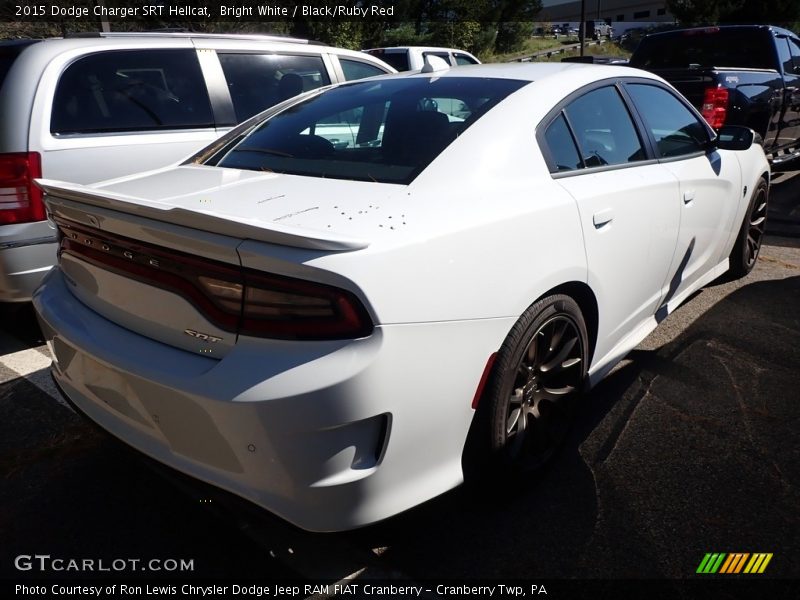 Bright White / Black/Ruby Red 2015 Dodge Charger SRT Hellcat