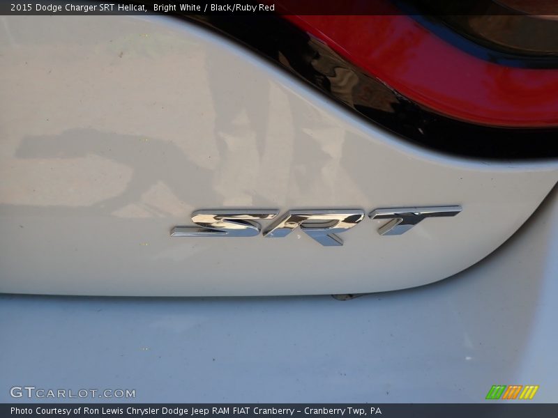 Bright White / Black/Ruby Red 2015 Dodge Charger SRT Hellcat