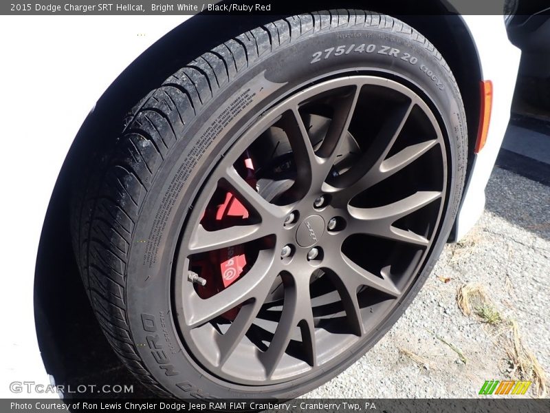 Bright White / Black/Ruby Red 2015 Dodge Charger SRT Hellcat