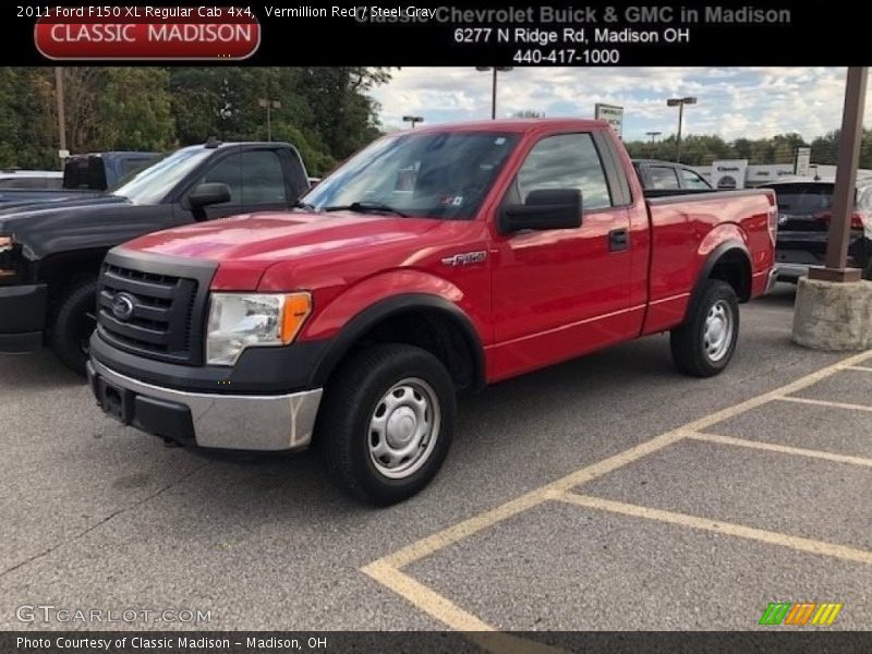 Vermillion Red / Steel Gray 2011 Ford F150 XL Regular Cab 4x4