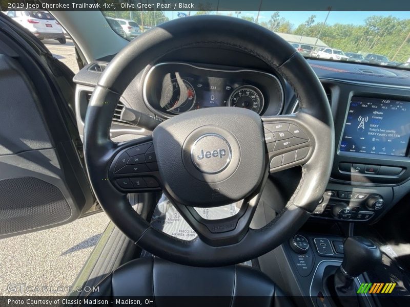 Olive Green Pearl / Black 2019 Jeep Cherokee Trailhawk 4x4