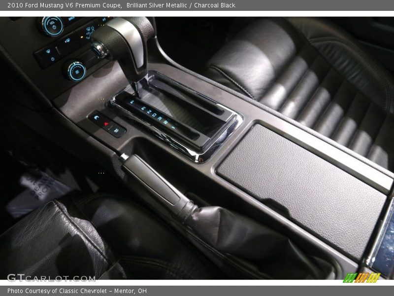Brilliant Silver Metallic / Charcoal Black 2010 Ford Mustang V6 Premium Coupe