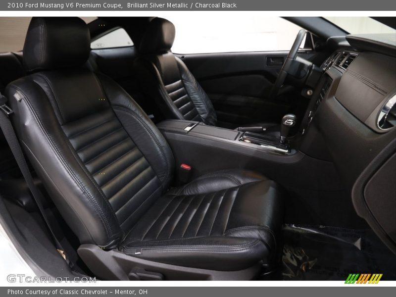 Brilliant Silver Metallic / Charcoal Black 2010 Ford Mustang V6 Premium Coupe