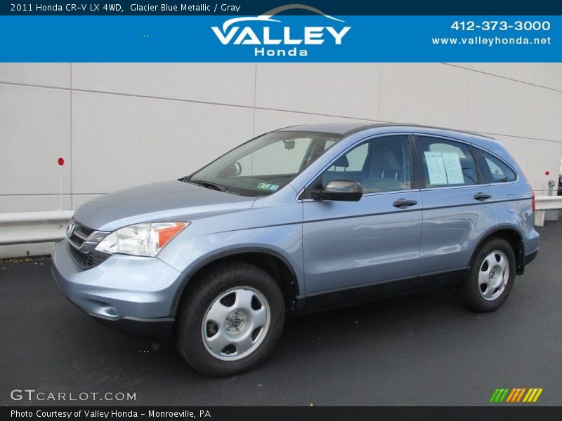Glacier Blue Metallic / Gray 2011 Honda CR-V LX 4WD