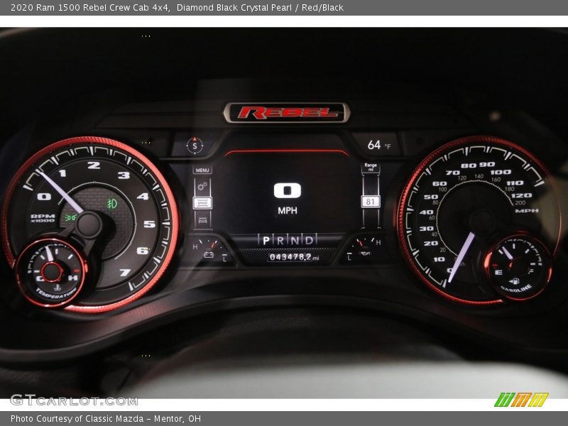 Diamond Black Crystal Pearl / Red/Black 2020 Ram 1500 Rebel Crew Cab 4x4