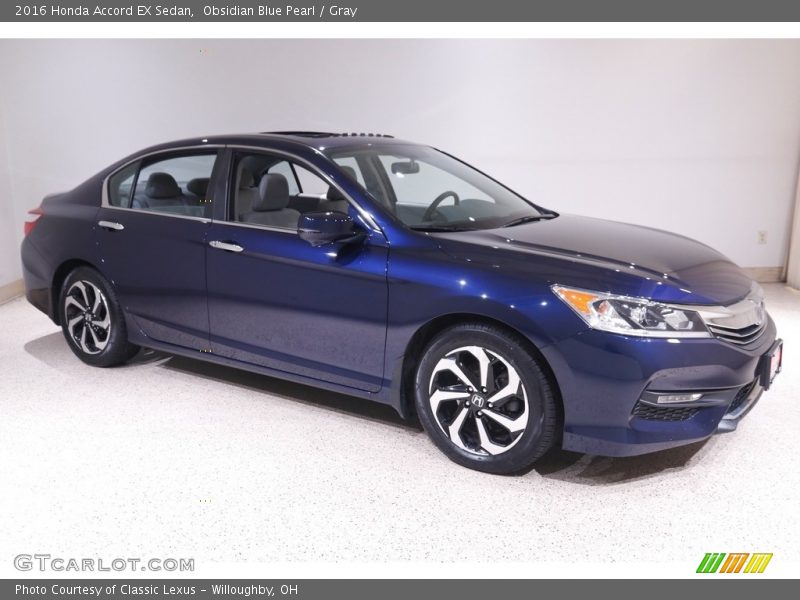 Obsidian Blue Pearl / Gray 2016 Honda Accord EX Sedan