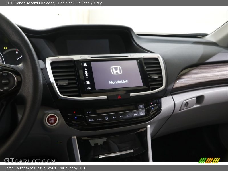 Obsidian Blue Pearl / Gray 2016 Honda Accord EX Sedan